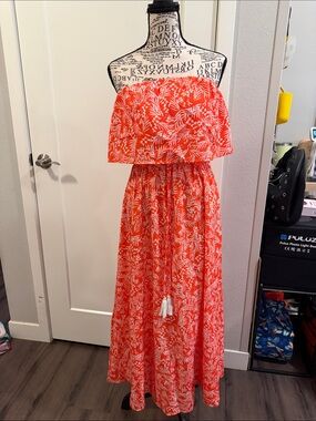 Ulu Coral Off-Shoulder Printed Maxi Dress